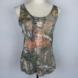 Magellan Outdoors Womens Camo Tank Top Dirty Doe Boss of Bucks Orange Size Small